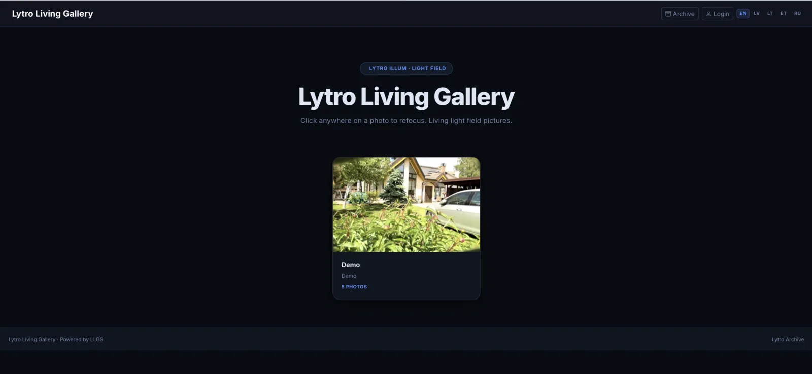 Elik.lv — interaktīva gaismas lauka galerija Lytro ILLUM kamerai