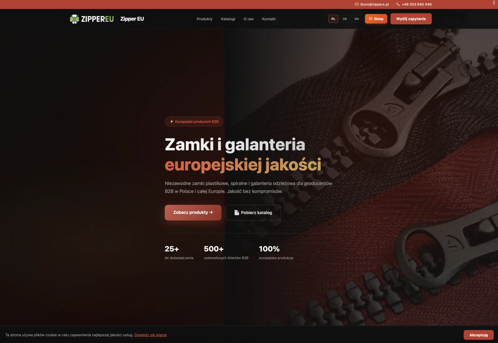 Zipper EU — B2B rāvējslēdzēju un šūšanas furnitūras katalogs